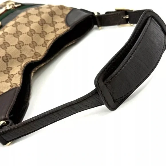 GUCCI Brown GG Sherri Horsebit Line Monogram Shoulder Tote Bag EUC - Picture 4 of 12